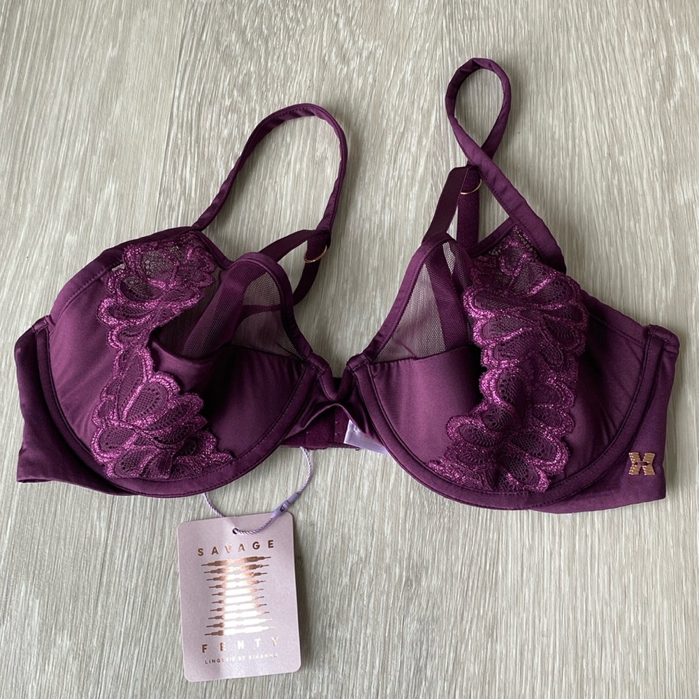 Savage X Fenty Purple Lace Underwire Bra